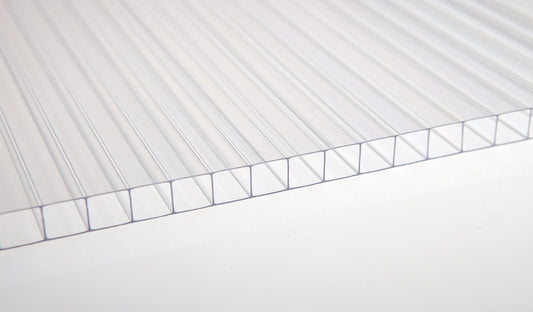 1/4  in. (6 mm) 48 in. x 96 in. Polycarbonate Clear twin-wall hollow sheet