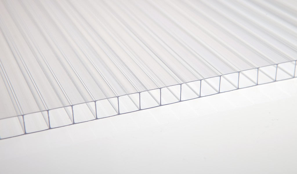 9/16 in. (14 mm) 34.5 in. x 96 in. Polycarbonate Clear triple-wall hollow sheets